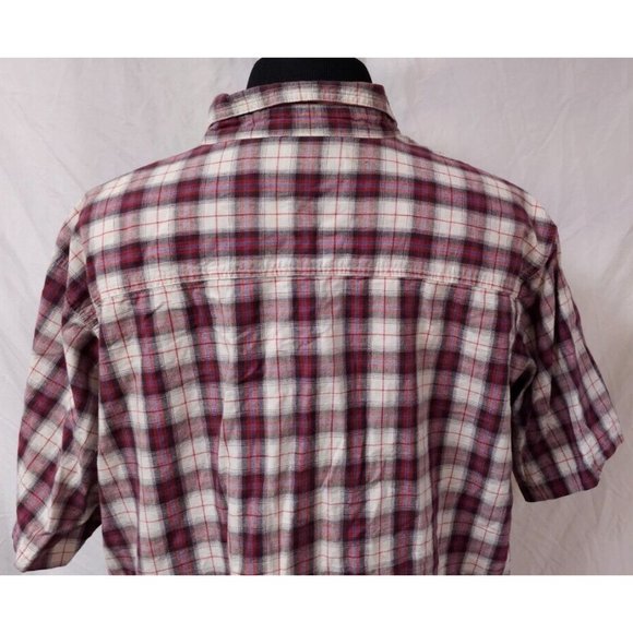 Wrangler Riggs Workwear Mens 3X Red Plaid Short Sleeve Button Up Heavy Shirt - Picture 9 of 11